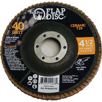 FootPro 4.5" Ceramic Flap Disc 40 grit