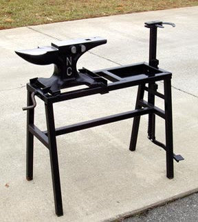 N.C. Folding Anvil Stand With Foot Vise
